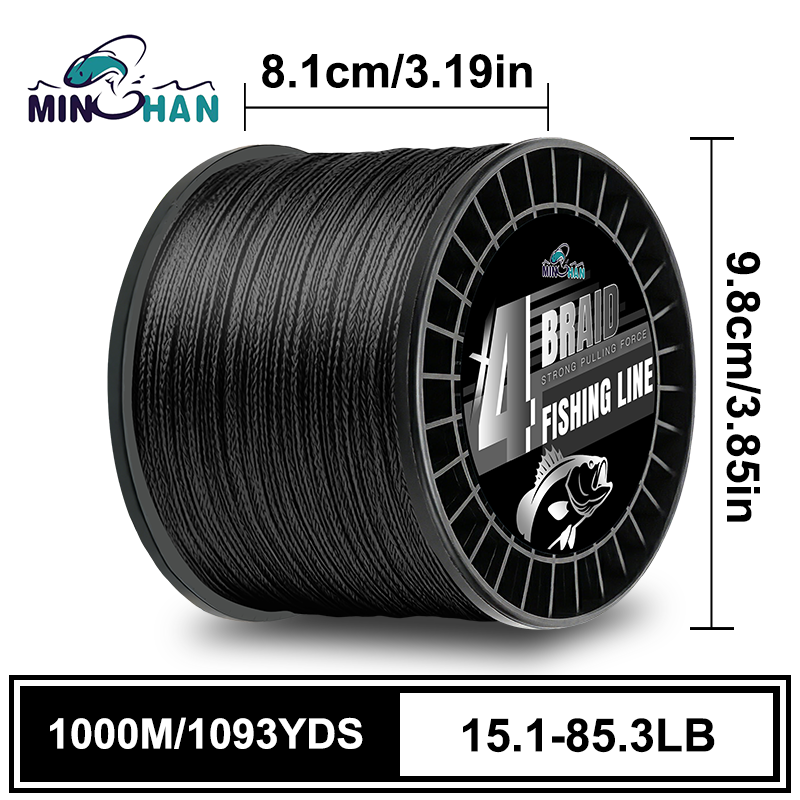 4-Strang Gewebte 1000M Schwarz – Ice Fishing Line Bewertung und Preis